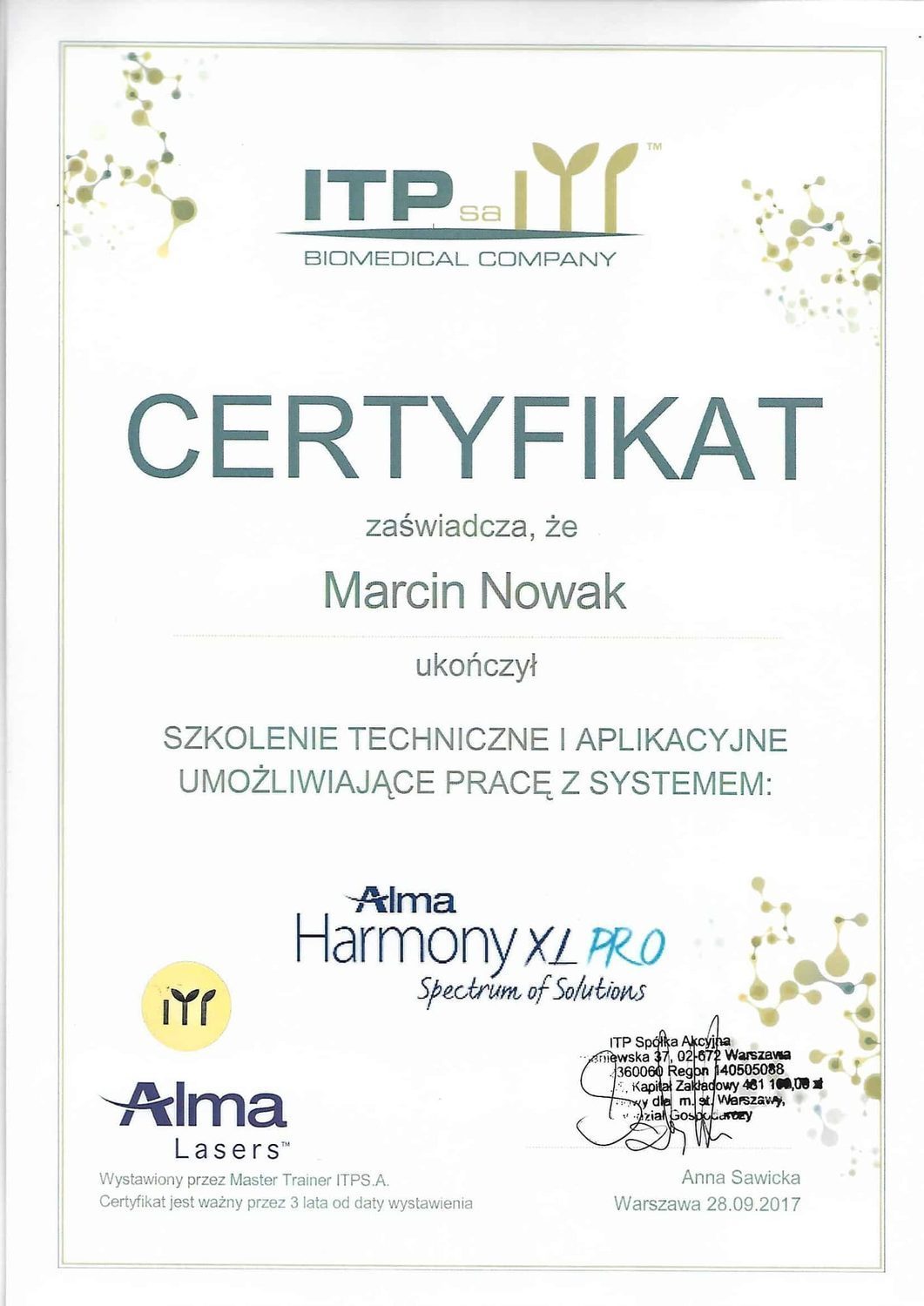 Alma Harmony Lasers — Advanced Medical Protocols Certification