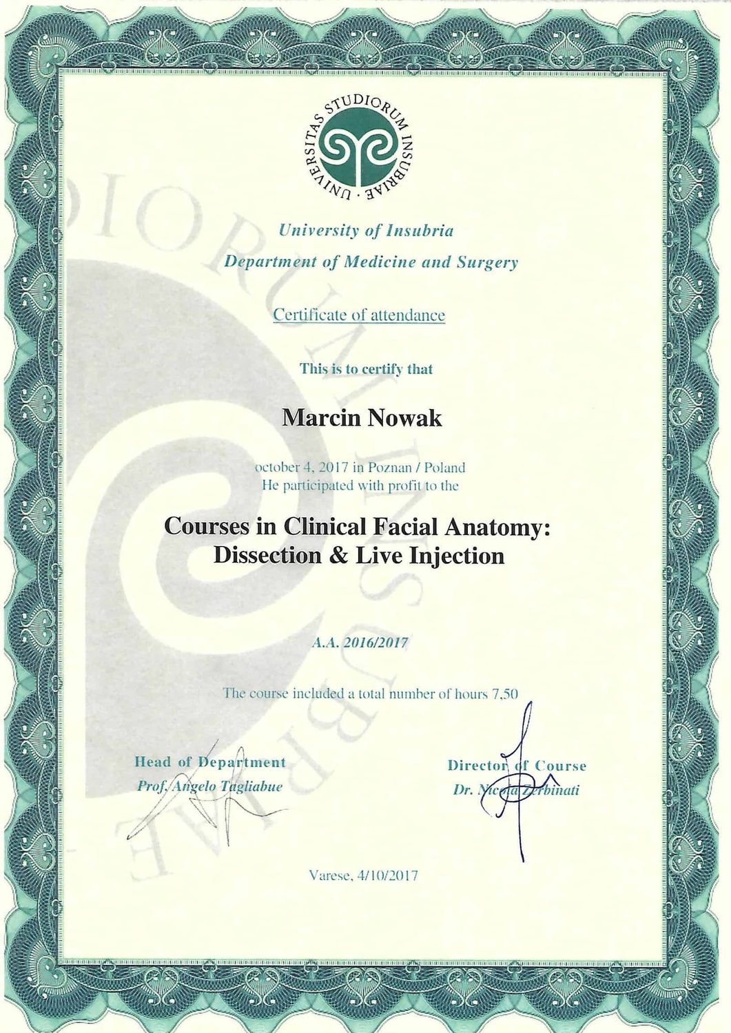 Clinical Facial Anatomy — Cadaver Dissection & Live Injection Course